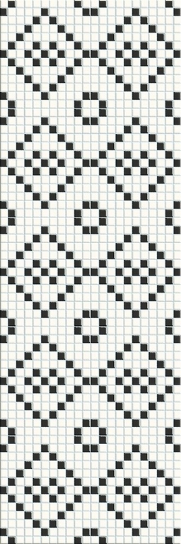Декор Meissen Вставка Pret a Porter Black White Mosaic 25х75