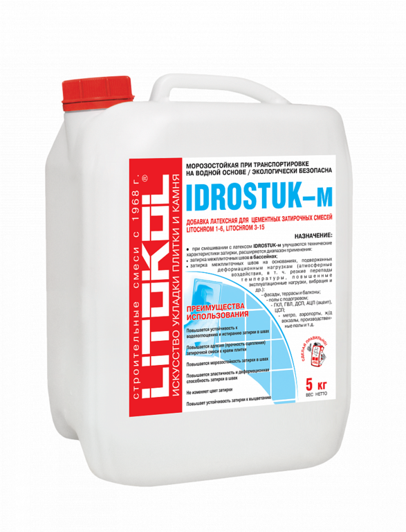 Латексная добавка для затирки IDROSTUK - M 5кг