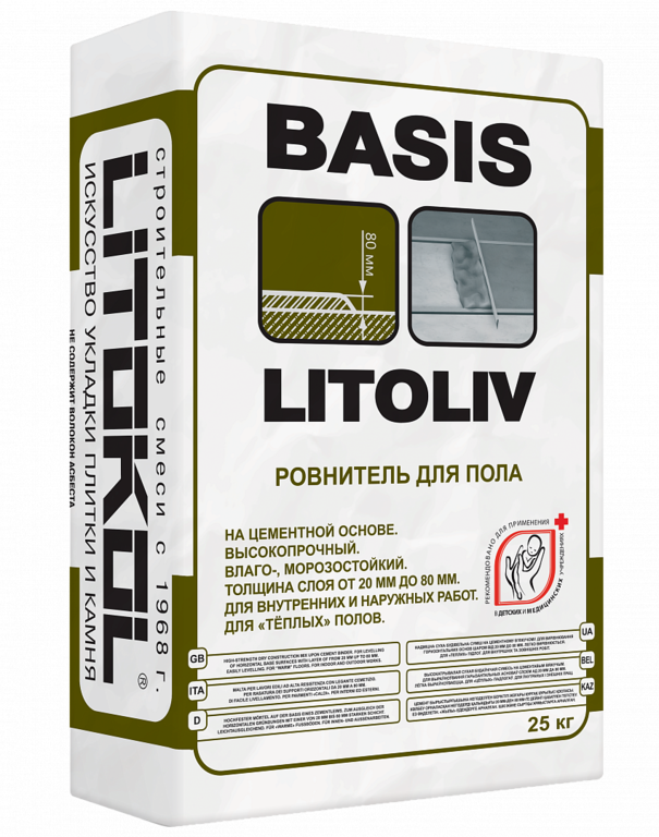 Грубый ровнитель для пола LITOLIV BASIS 25кг