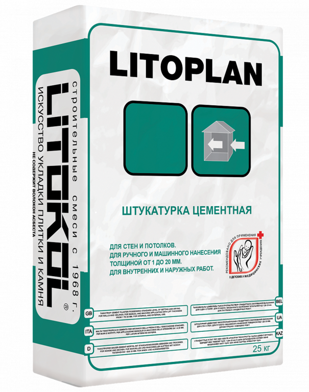 Цементная штукатурка LITOPLAN 25кг