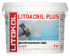 Клей дисперсионный белый для керамической плитки и мозаики LITOACRIL PLUS (класс D2TE) 5кг