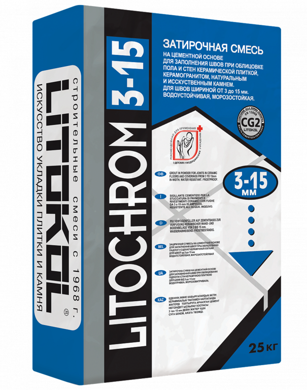 Цементная затирочная смесь LITOCHROM 3-15 C.30 жемчужно-серый 25кг