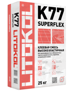 Клей для укладки плитки SUPERFLEX K77 (класс С2 TE S1) 25кг