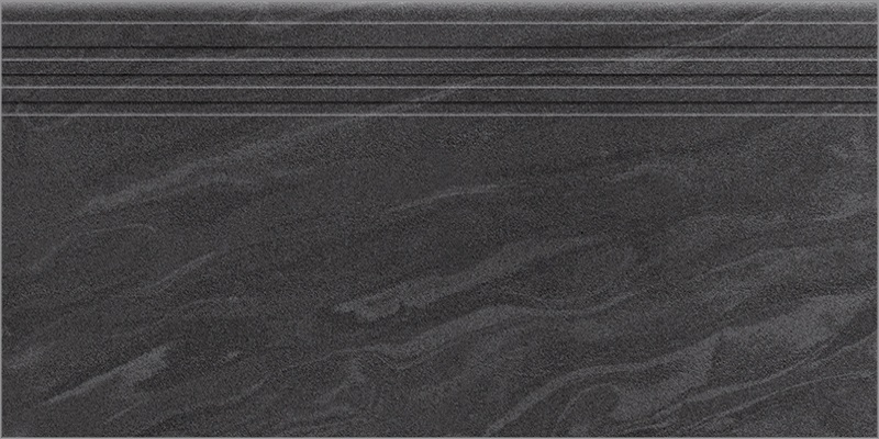 Ступени Ступень Амба Черный матовая MR насечки 30x60